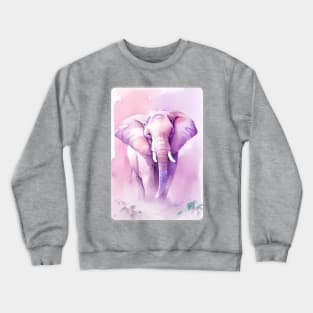 Elephant Watercolor Portrait 3 Crewneck Sweatshirt